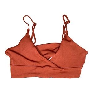 Romwe Rust Orange Strappy Bikini Top